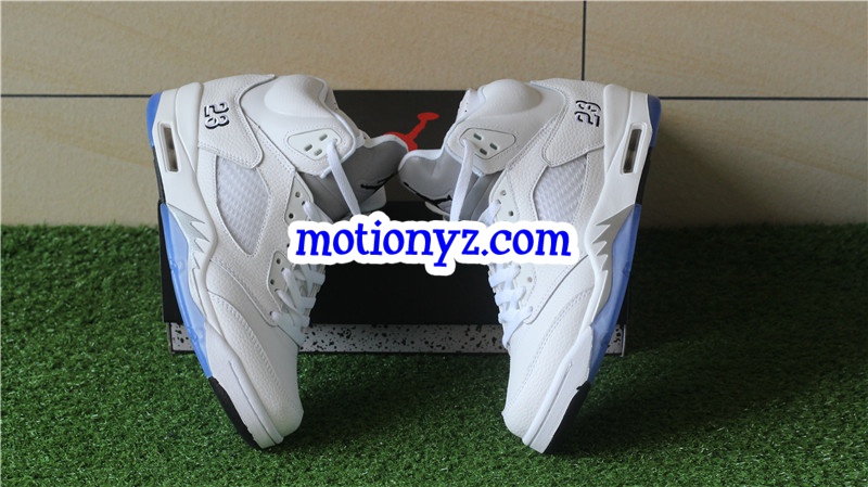 Authentic Air Jordan 5 Retro Metallic White